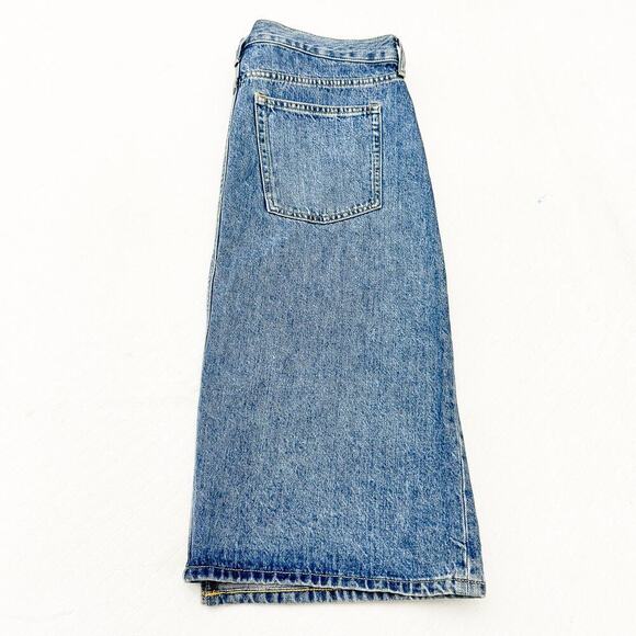 Everlane The Denim Midi Skirt Medium Wash Jeans Split Front Size 31 Regular - Picture 7 of 7
